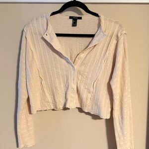 Cream Button-Up Top Forever 21 small